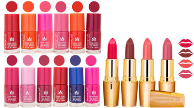 Aroma Care Gel Nail Polish Set Quick Dry, Long Lasting and Creamy Matte Lipstick Combo 163(Set of 16)
Aroma Care Gel Nail Polish Set Quick Dry, Long Lasting and Creamy Matte Lipstick Combo 163(Set of 16)