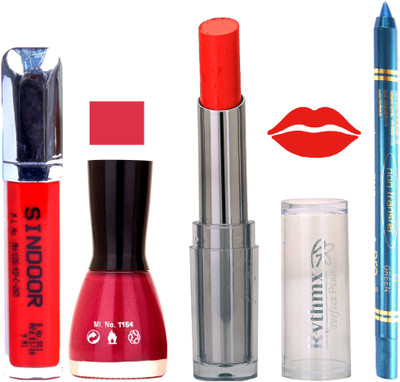 Rythmx Lipstick Sindoor,Nail Polish,Turquois Blue Kajal Makeup Pack Combo 580(Set of 4)
Rythmx Lipstick Sindoor,Nail Polish,Turquois Blue Kajal Makeup Pack Combo 580(Set of 4)