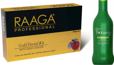 Raaga Professional Gold Facial Kit With ProBotanix Volume & Essence shampoo(Set of 2)
Raaga Professional Gold Facial Kit With ProBotanix Volume & Essence shampoo(Set of 2)