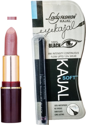 Lady Fashion Lipstick And Kajal Combo(Set of 2)