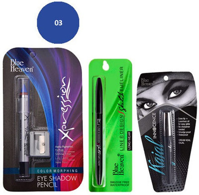 Blue Heaven Line Design Sketch Eyeliner , Xpression Eye Shadow Pencil 03 & Innocence Kajal(Set of 3)
Blue Heaven Line Design Sketch Eyeliner , Xpression Eye Shadow Pencil 03 & Innocence Kajal(Set of 3)