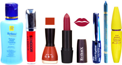 Rythmx Brown Lipstick Orangy Brown Nail Polish Remover Eye Liner Sindoor Pro Non Transfer Turquoise Blue Kajal Maskara Color Bomb Kit 1817(Set of 7)
Rythmx Brown Lipstick Orangy Brown Nail Polish Remover Eye Liner Sindoor Pro Non Transfer Turquoise Blue Kajal Maskara Color Bomb Kit 1817(Set of 7)