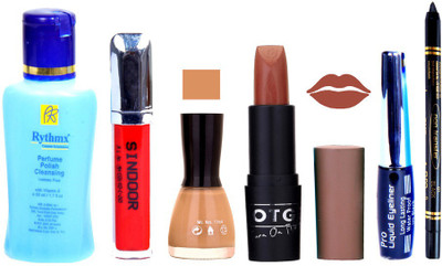 Rythmx Remover, OTG Lipstick, Sindoor, Nail Polish,EyeLiner, Remover,Black Kajal, Makeup kit Combo 10070(Set of 6)
Rythmx Remover, OTG Lipstick, Sindoor, Nail Polish,EyeLiner, Remover,Black Kajal, Makeup kit Combo 10070(Set of 6)
