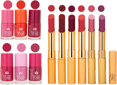 Aroma Care Quick Dry Nail Polish and Rythm Lipstick Combo 1803201956(Set of 12)