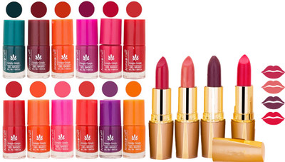 Aroma Care 12 Piece Vibrant Color Nail Polish Combo Set With 4 Rythm Creamy Matte Lipstick Combo 96(Set of 16)
Aroma Care 12 Piece Vibrant Color Nail Polish Combo Set With 4 Rythm Creamy Matte Lipstick Combo 96(Set of 16)