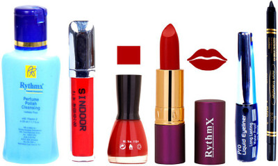 Rythmx Lipstick ,Remover, Sindoor, Nail Polish,EyeLiner,Black Kajal, Makeup kit Combo 12079(Set of 6)
Rythmx Lipstick ,Remover, Sindoor, Nail Polish,EyeLiner,Black Kajal, Makeup kit Combo 12079(Set of 6)