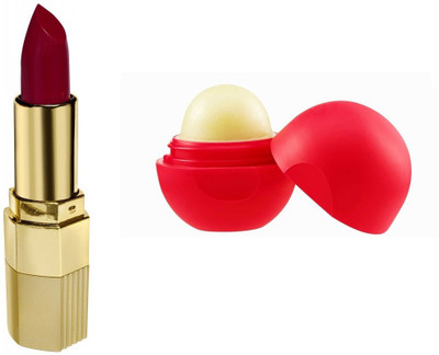 Blue Heaven expression lipstick cherry red,strawberry lip balm(Set of 2)