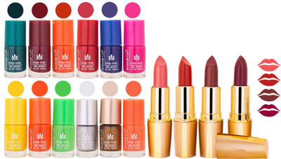 Aroma Care All About Nail 12 Piece Color Nail Lacquer Combo Set + 4 Rythm Creamy Matte Lipstick Combo 25(Set of 16)
Aroma Care All About Nail 12 Piece Color Nail Lacquer Combo Set + 4 Rythm Creamy Matte Lipstick Combo 25(Set of 16)