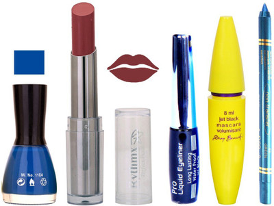 Rythmx Lipstick, Nail Polish, Kajal, Eyeliner, Mascara, Sindoor, Nail Polish Remover Makeup kit Combo offer Pack of 7(Set of 7)
Rythmx Lipstick, Nail Polish, Kajal, Eyeliner, Mascara, Sindoor, Nail Polish Remover Makeup kit Combo offer Pack of 7(Set of 7)