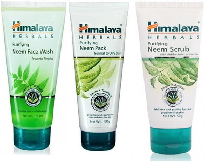 Himalaya Neem Scrub,Facewash and Pack(Set of 2)