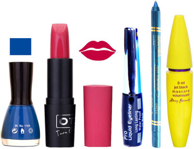 Rythmx Lipstick, Nail Polish, Eyeliner,Turqoise Blue Kajal Makeup Combo Kit 1252(Set of 5)
Rythmx Lipstick, Nail Polish, Eyeliner,Turqoise Blue Kajal Makeup Combo Kit 1252(Set of 5)