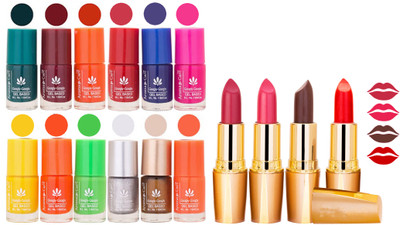 Aroma Care All About Nail 12 Piece Color Nail Lacquer Combo Set + 4 Rythm Creamy Matte Lipstick Combo 196(Set of 16)
Aroma Care All About Nail 12 Piece Color Nail Lacquer Combo Set + 4 Rythm Creamy Matte Lipstick Combo 196(Set of 16)