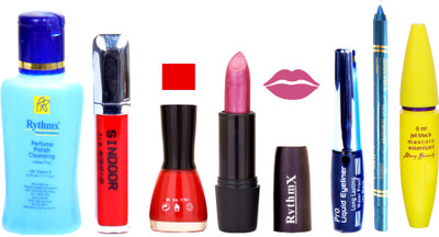 Rythmx Shimmer Pink LipstickBright Red Nail Polish Remover Eye Liner Sindoor Pro Non Transfer Turquoise Blue Kajal Maskara Color Bomb Kit 1830(Set of 7)
Rythmx Shimmer Pink LipstickBright Red Nail Polish Remover Eye Liner Sindoor Pro Non Transfer Turquoise Blue Kajal Maskara Color Bomb Kit 1830(Set of 7)