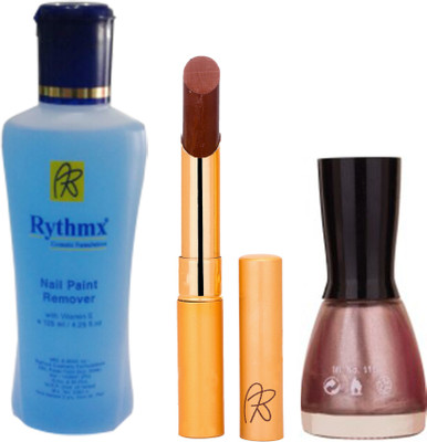 Rythmx RythmX Coffee Lipstick +Nail Polish Combo 2206201628(Set of 3)
