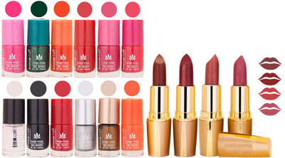 Aroma Care Lot of 12-piece Surprise Nail Polish Set and Rythm Lipsticks Combo 38(Set of 16)