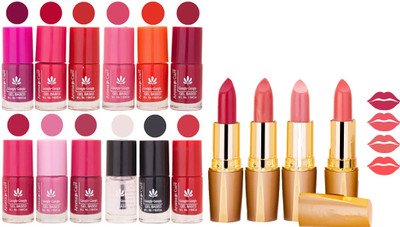 Aroma Care 12 Piece Vibrant Color Nail Polish Combo Set With 4 Rythm Creamy Matte Lipstick Combo 124(Set of 16)
Aroma Care 12 Piece Vibrant Color Nail Polish Combo Set With 4 Rythm Creamy Matte Lipstick Combo 124(Set of 16)