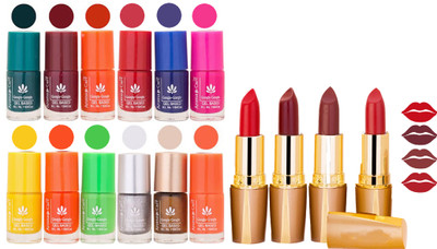 Aroma Care 12 Piece Vibrant Color Nail Polish Combo Set With 4 Rythm Creamy Matte Lipstick Combo 139(Set of 16)
Aroma Care 12 Piece Vibrant Color Nail Polish Combo Set With 4 Rythm Creamy Matte Lipstick Combo 139(Set of 16)