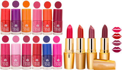 Aroma Care All About Nail 12 Piece Color Nail Lacquer Combo Set + 4 Rythm Creamy Matte Lipstick Combo 13(Set of 16)
Aroma Care All About Nail 12 Piece Color Nail Lacquer Combo Set + 4 Rythm Creamy Matte Lipstick Combo 13(Set of 16)