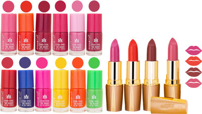 Aroma Care 12 Piece Vibrant Color Nail Polish Combo Set With 4 Rythm Creamy Matte Lipstick Combo 167(Set of 16)
Aroma Care 12 Piece Vibrant Color Nail Polish Combo Set With 4 Rythm Creamy Matte Lipstick Combo 167(Set of 16)