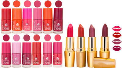Aroma Care All About Nail 12 Piece Color Nail Lacquer Combo Set + 4 Rythm Creamy Matte Lipstick Combo 12(Set of 16)
Aroma Care All About Nail 12 Piece Color Nail Lacquer Combo Set + 4 Rythm Creamy Matte Lipstick Combo 12(Set of 16)