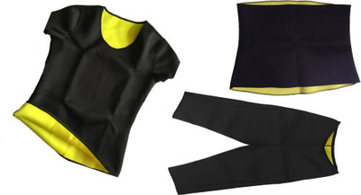 Appliance Bazar Combo of hot shaper tshirt belt capri(Set of 3)