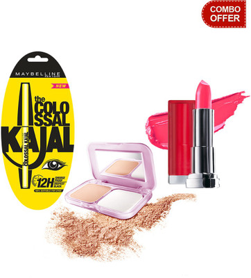 Maybelline The Colossal Kajal with Compact Powder and Color Show Lip Color(Set of 3)
Maybelline The Colossal Kajal with Compact Powder and Color Show Lip Color(Set of 3)