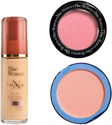 Blue Heaven X Factor Foundation (Natural), Silk On Face Compact (Skin) & Diamond Blush on 504(Set of 3)
Blue Heaven X Factor Foundation (Natural), Silk On Face Compact (Skin) & Diamond Blush on 504(Set of 3)