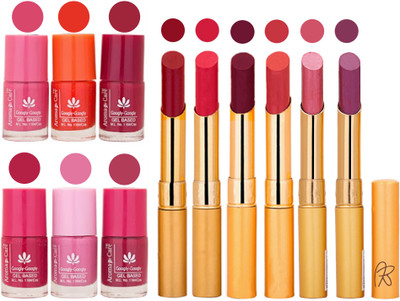 Aroma Care Quick Dry Nail Polish and Rythm Lipstick Combo 1803201892(Set of 12)