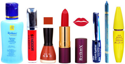 Rythmx Lipstick ,Polish Remover, Sindoor, Nail Polish,EyeLiner,Turqoise Blue Kajal, Mascara, Makeup kit Combo 14026(Set of 7)
Rythmx Lipstick ,Polish Remover, Sindoor, Nail Polish,EyeLiner,Turqoise Blue Kajal, Mascara, Makeup kit Combo 14026(Set of 7)