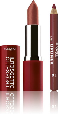 Deborah Milano Dh Il Rossetto, Lipstick No. 800 + Mini Lipliner, No. 10 ( Set of 2 )(Set of 2)