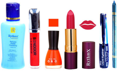 Rythmx Purple Lipstick ,Polish Remover, Sindoor, Nail Polish,EyeLiner,Turqoise Blue Kajal, Makeup kit Combo 12006(Set of 6)
Rythmx Purple Lipstick ,Polish Remover, Sindoor, Nail Polish,EyeLiner,Turqoise Blue Kajal, Makeup kit Combo 12006(Set of 6)