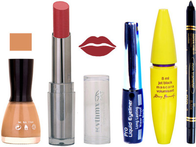 Rythmx Intense Matte Mauve Shade Lipstick, Musted Nail Polish,Black Eyeliner,Mascara, And Stay On Black Kajal 7341(Set of 5)
Rythmx Intense Matte Mauve Shade Lipstick, Musted Nail Polish,Black Eyeliner,Mascara, And Stay On Black Kajal 7341(Set of 5)