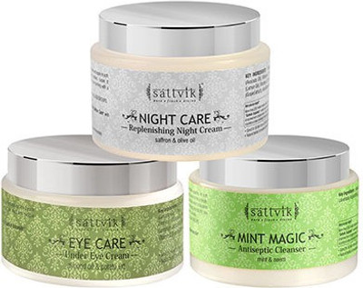Sattvik Organics Younger Looking Skin Combo- (Mint Magic 100gm, Eye Care 40gm, Night Care 100gm)(Set of 3)
Sattvik Organics Younger Looking Skin Combo- (Mint Magic 100gm, Eye Care 40gm, Night Care 100gm)(Set of 3)