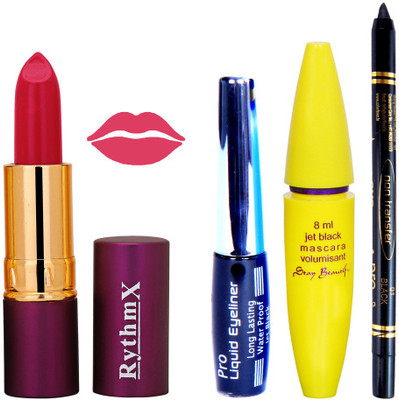 Rythmx Lipstick ,Black Eyeliner,Kajal, Jet Mascara Makeup Combo Pack(Set of 4)
Rythmx Lipstick ,Black Eyeliner,Kajal, Jet Mascara Makeup Combo Pack(Set of 4)