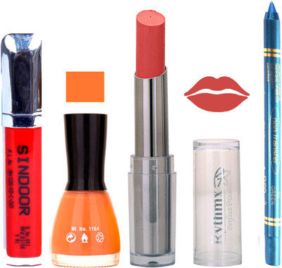 Rythmx Lipstick Sindoor,Nail Polish,Turquois Blue Kajal Makeup Pack Combo 560(Set of 4)
Rythmx Lipstick Sindoor,Nail Polish,Turquois Blue Kajal Makeup Pack Combo 560(Set of 4)