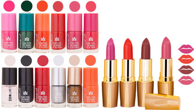 Aroma Care 12 Piece Vibrant Color Nail Polish Combo Set With 4 Rythm Creamy Matte Lipstick Combo 171(Set of 16)
Aroma Care 12 Piece Vibrant Color Nail Polish Combo Set With 4 Rythm Creamy Matte Lipstick Combo 171(Set of 16)