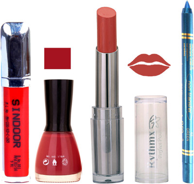 Rythmx Lipstick Sindoor,Nail Polish,Turquois Blue Kajal Makeup Pack Combo 600(Set of 4)
Rythmx Lipstick Sindoor,Nail Polish,Turquois Blue Kajal Makeup Pack Combo 600(Set of 4)