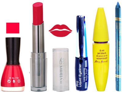 Rythmx Intense Matte Royal Pink Shade Lipstick, Baby Pink Nail Polish,Black Eyeliner,Mascara, And Turquoise Blue Kajal 639(Set of 5)
Rythmx Intense Matte Royal Pink Shade Lipstick, Baby Pink Nail Polish,Black Eyeliner,Mascara, And Turquoise Blue Kajal 639(Set of 5)