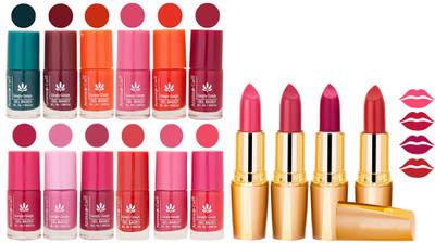 Aroma Care 12 Piece Vibrant Color Nail Polish Combo Set With 4 Rythm Creamy Matte Lipstick Combo 22(Set of 16)
Aroma Care 12 Piece Vibrant Color Nail Polish Combo Set With 4 Rythm Creamy Matte Lipstick Combo 22(Set of 16)