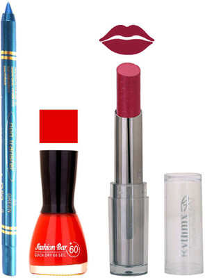 Rythmx Lipstick , Nail Polish And Turquoise Blue Kajal Makeup Combo 1101(Set of 3)
Rythmx Lipstick , Nail Polish And Turquoise Blue Kajal Makeup Combo 1101(Set of 3)