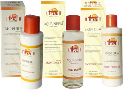 IHA Ayurvedic Cleanser, Toner & Moisturizer Combo(Set of 3)