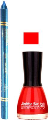 Fashion Bar Glowing Red Nail Polish With Pro Non Transfer Turquoise Blue Kajal 76(Set of 2)
Fashion Bar Glowing Red Nail Polish With Pro Non Transfer Turquoise Blue Kajal 76(Set of 2)