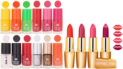 Aroma Care All About Nail 12 Piece Color Nail Lacquer Combo Set + 4 Rythm Creamy Matte Lipstick Combo 189(Set of 16)
Aroma Care All About Nail 12 Piece Color Nail Lacquer Combo Set + 4 Rythm Creamy Matte Lipstick Combo 189(Set of 16)