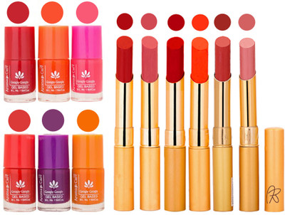 Aroma Care Nail Polish Set and Rythm Lipstick Sets ( Modern Shades) 1803201774(Set of 12)
