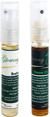 Glowing Buzz Combo of 1 Brahmi Essential Oil and 1 Neem Essential Oil(Set of 2)