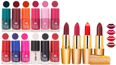 Aroma Care Gel Nail Polish Set Quick Dry, Long Lasting and Creamy Matte Lipstick Combo 118(Set of 16)
Aroma Care Gel Nail Polish Set Quick Dry, Long Lasting and Creamy Matte Lipstick Combo 118(Set of 16)