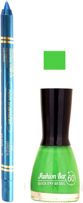 Fashion Bar Parrot Green Nail Polish With Pro Non Transfer Turquoise Blue Kajal 96(Set of 2)
Fashion Bar Parrot Green Nail Polish With Pro Non Transfer Turquoise Blue Kajal 96(Set of 2)