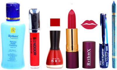 Rythmx Purple Lipstick ,Polish Remover, Sindoor, Nail Polish,EyeLiner, Remover,Turqoise Blue Kajal, Makeup kit Combo 12009(Set of 6)
Rythmx Purple Lipstick ,Polish Remover, Sindoor, Nail Polish,EyeLiner, Remover,Turqoise Blue Kajal, Makeup kit Combo 12009(Set of 6)