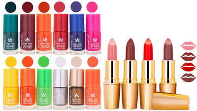 Aroma Care Lot of 12-piece Surprise Nail Polish Set and Rythm Lipsticks Combo 139(Set of 16)
