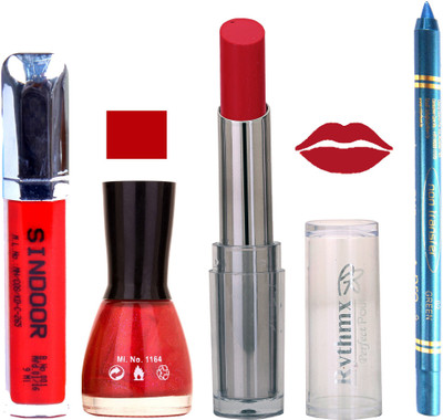 Rythmx Lipstick Sindoor,Nail Polish,Turquois Blue Kajal Makeup Pack Combo 574(Set of 4)
Rythmx Lipstick Sindoor,Nail Polish,Turquois Blue Kajal Makeup Pack Combo 574(Set of 4)